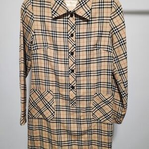Burberry Vintage Novacheck Wool Longsleeve Dress